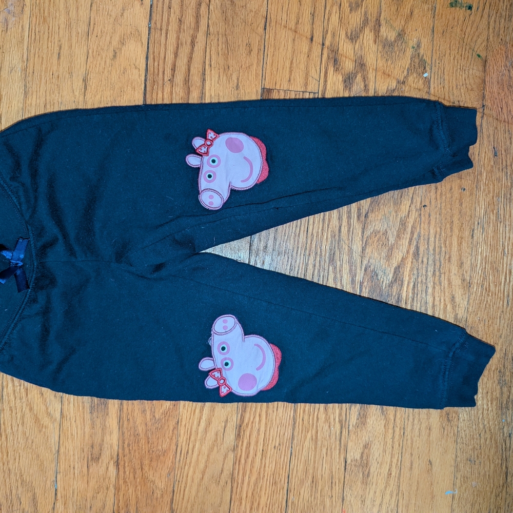 Peppa Pig Black Joggers with Pink Character Design